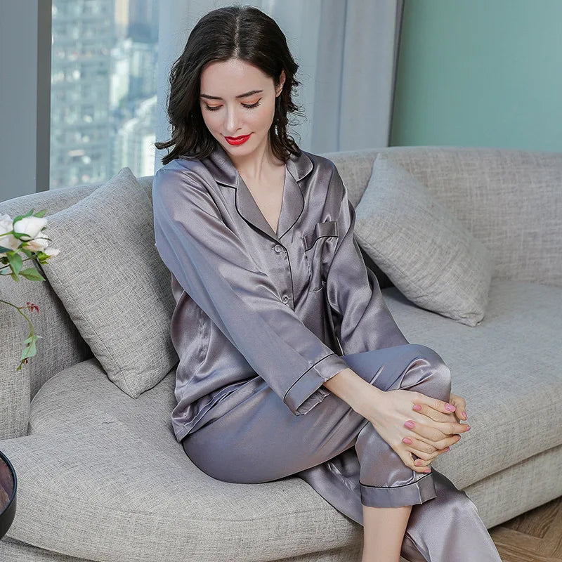 VELVYY mulberry silk pajama set — 22-momme silk loungewear for women